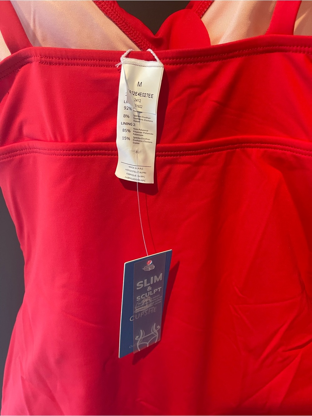 Women’s Red Ruffle One-Piece Swimsuit - Picture 4 of 4